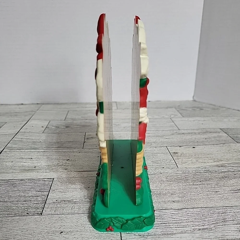 Vintage Avon Christmas‎ Napkin Card Holder POINSETTIA Basket Shape Hard Plastic